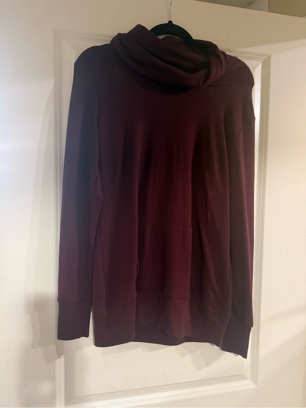 Long Sleeve Cowl Neck Top in Deep Burgundy